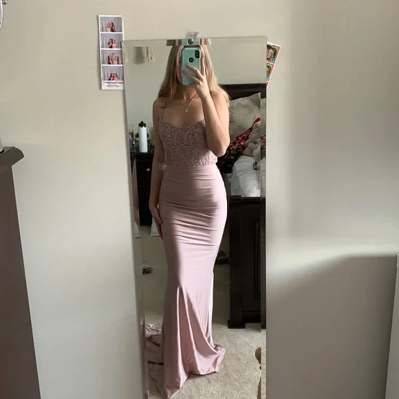 La Femme | Dresses | La Femme Size Light Pink Floor Length Prom Dress |  Poshmark